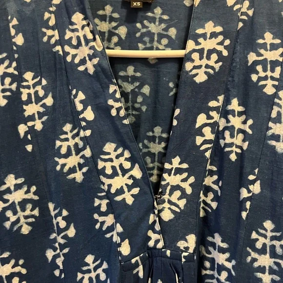 Indigo Blue Midi Dress in Indian Cotton - Picture 3 of 7